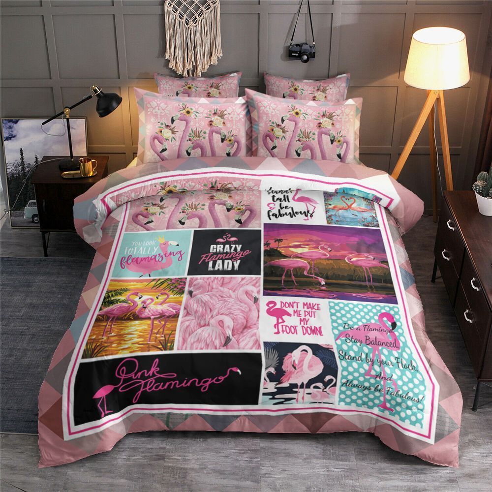 Crazy Flamingo Lady Bedding Set