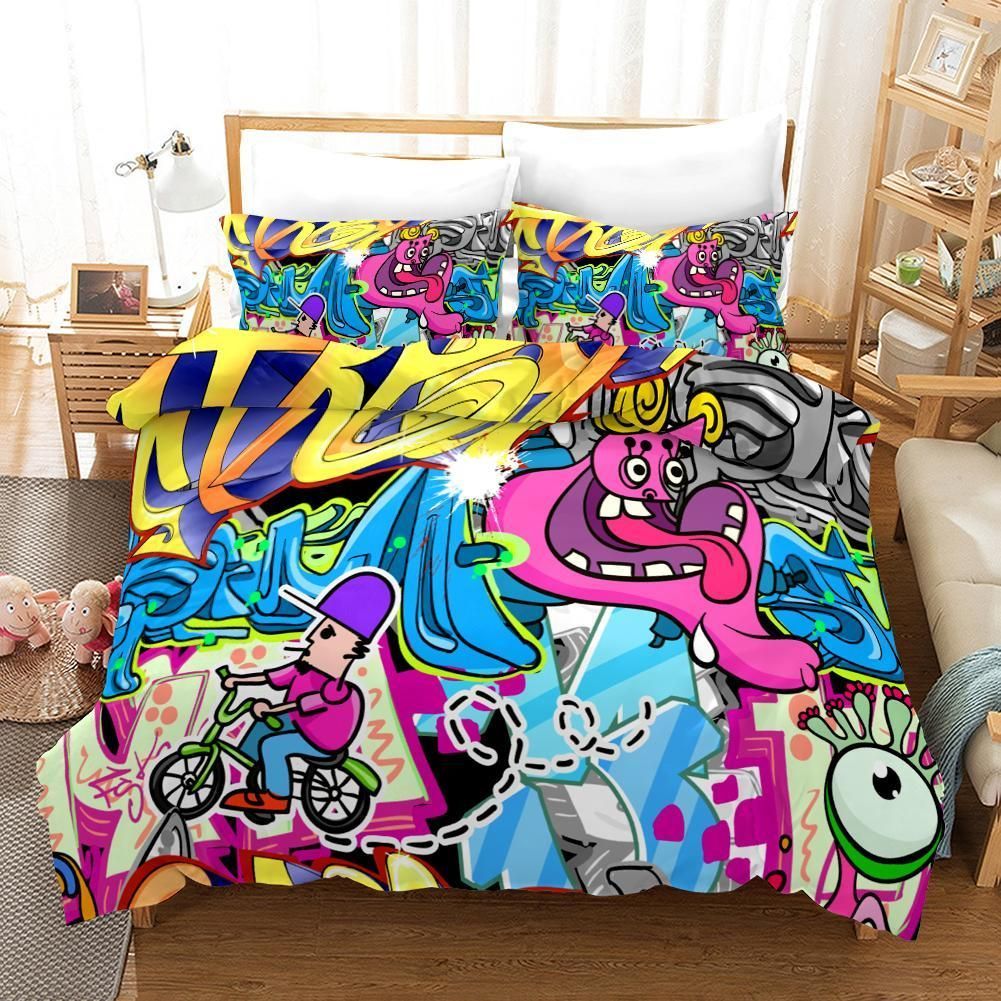 Creative Graffiti Printed Bedding Set