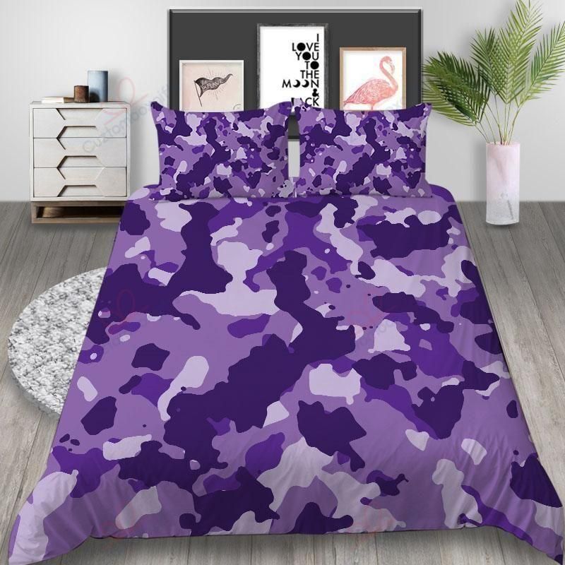 Creative Purple Printed Bedding Set