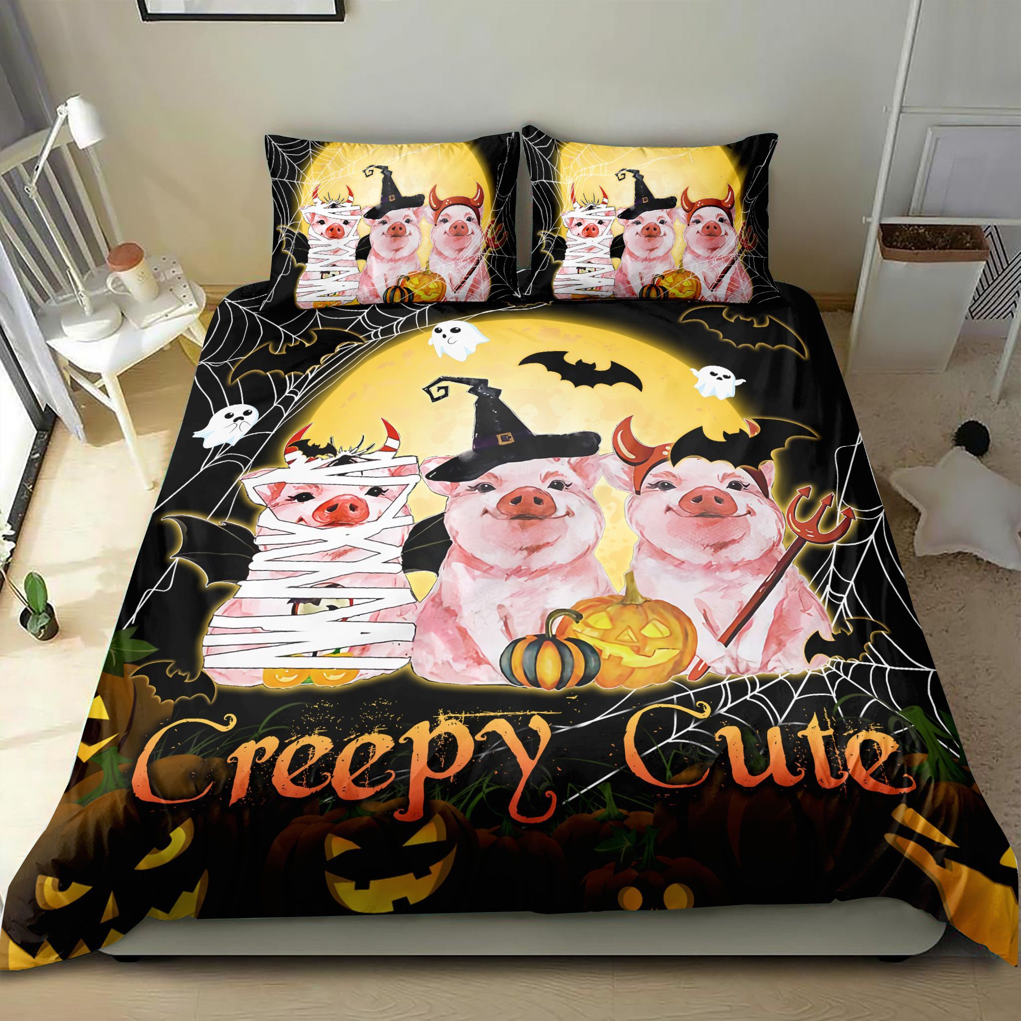 Creepy Cute Pigs Halloween Bedding Set