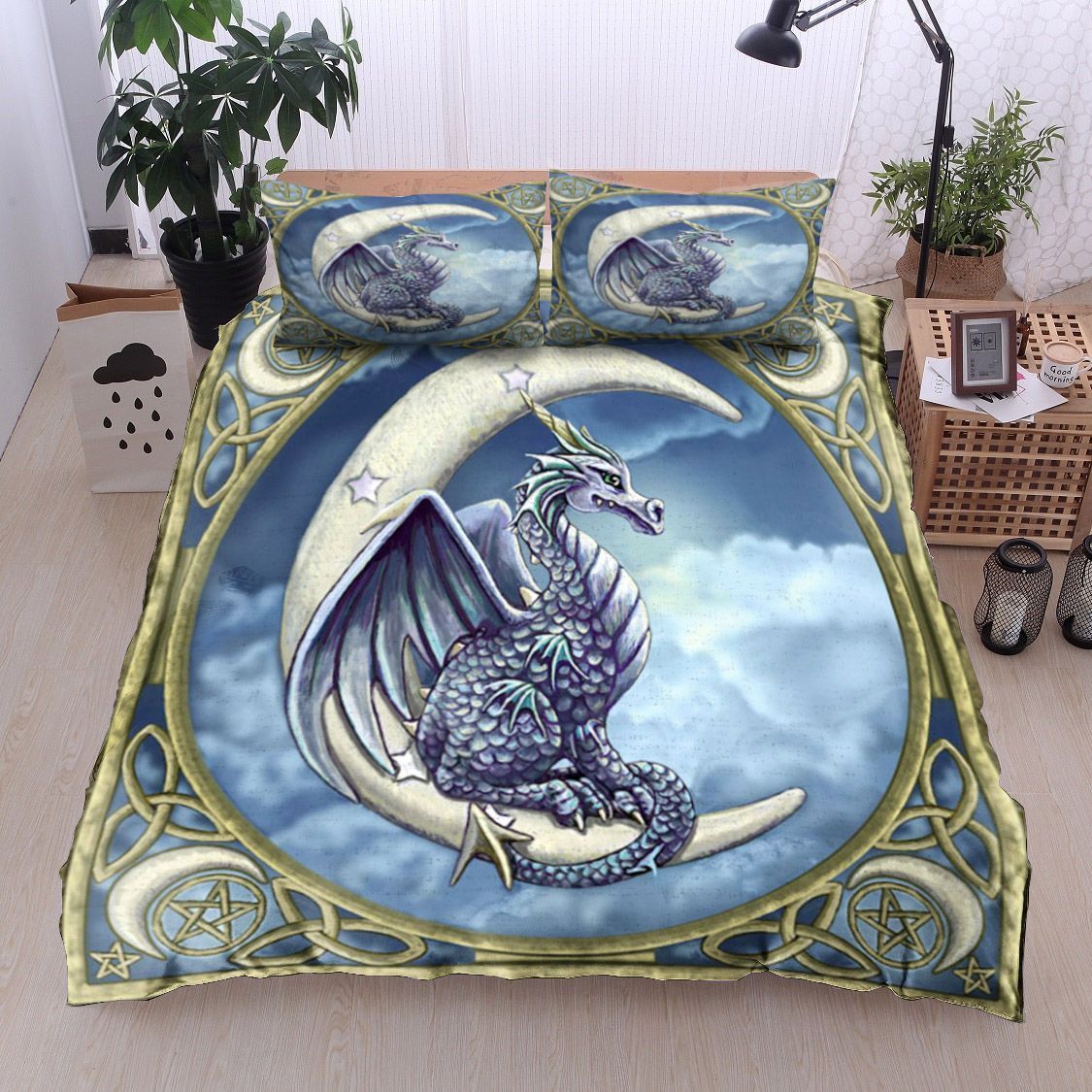 Crescent Moon Dragon Bedding Set