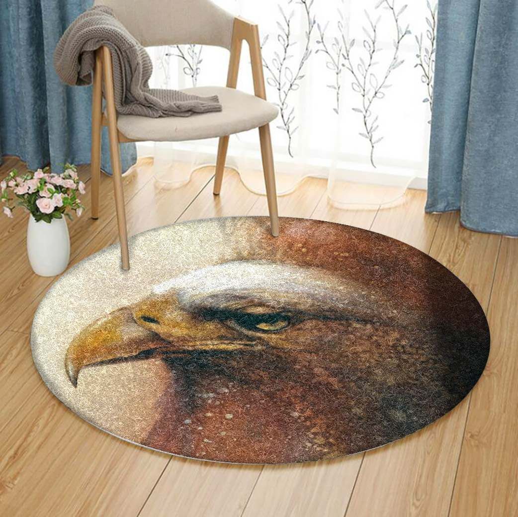 Crimson Eagles Round Carpet