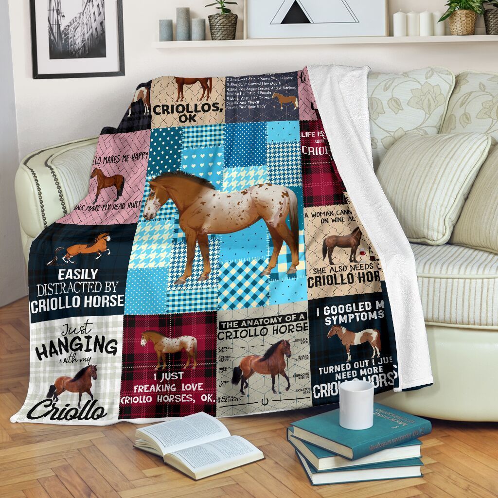 Criollo Horse Sherpa Fleece Blanket