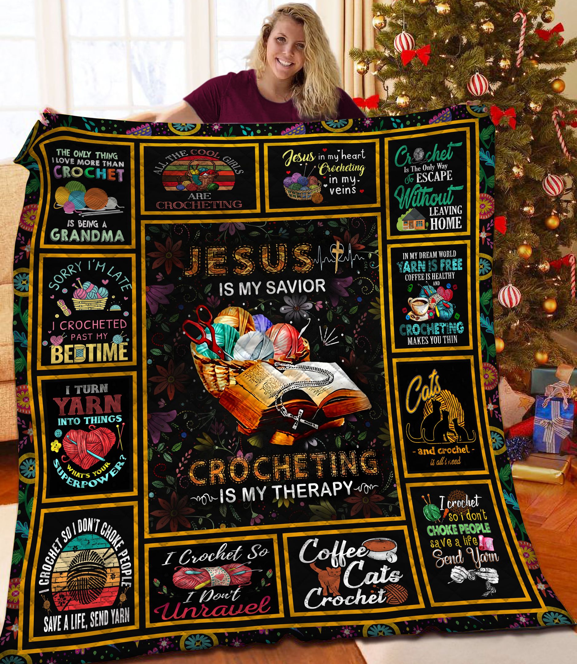 Crocheting Quilt Blanket BB220709MH