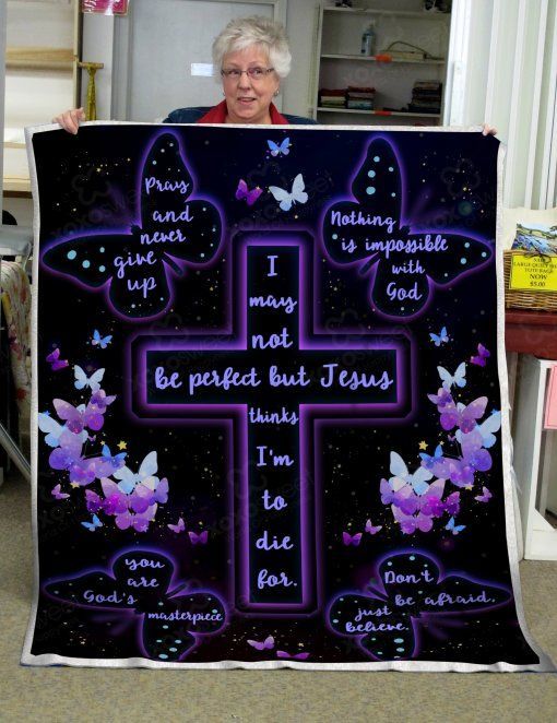 Cross Butterfly Sherpa Fleece Blanket