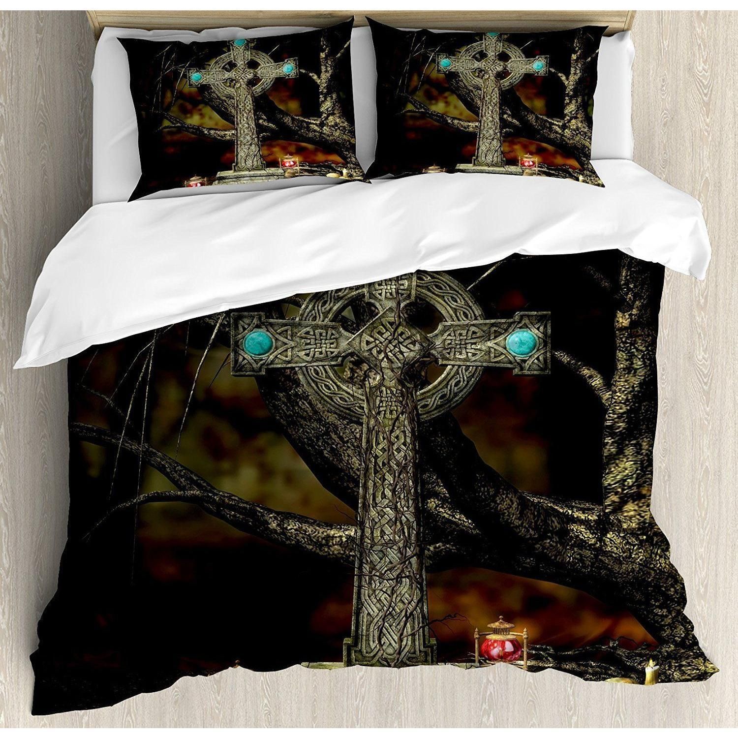 Cross Tree Grave Skulls Bedding Set