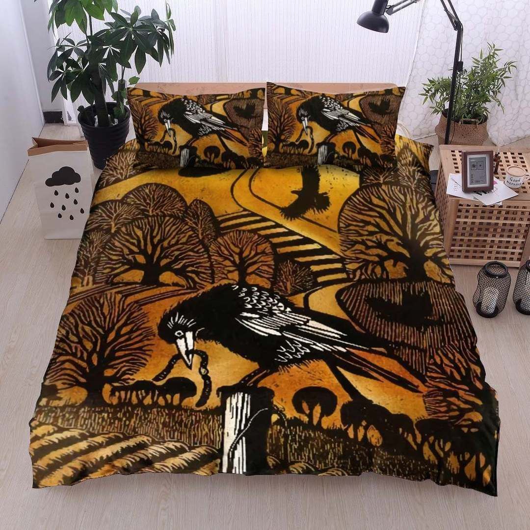 Crow Twin Queen King Cotton Bed Sheets Spread Comforter Bedding Set
