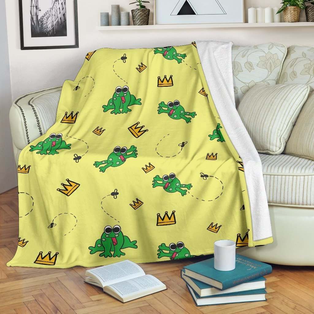 Crown Prince Frog Sherpa Fleece Blanket