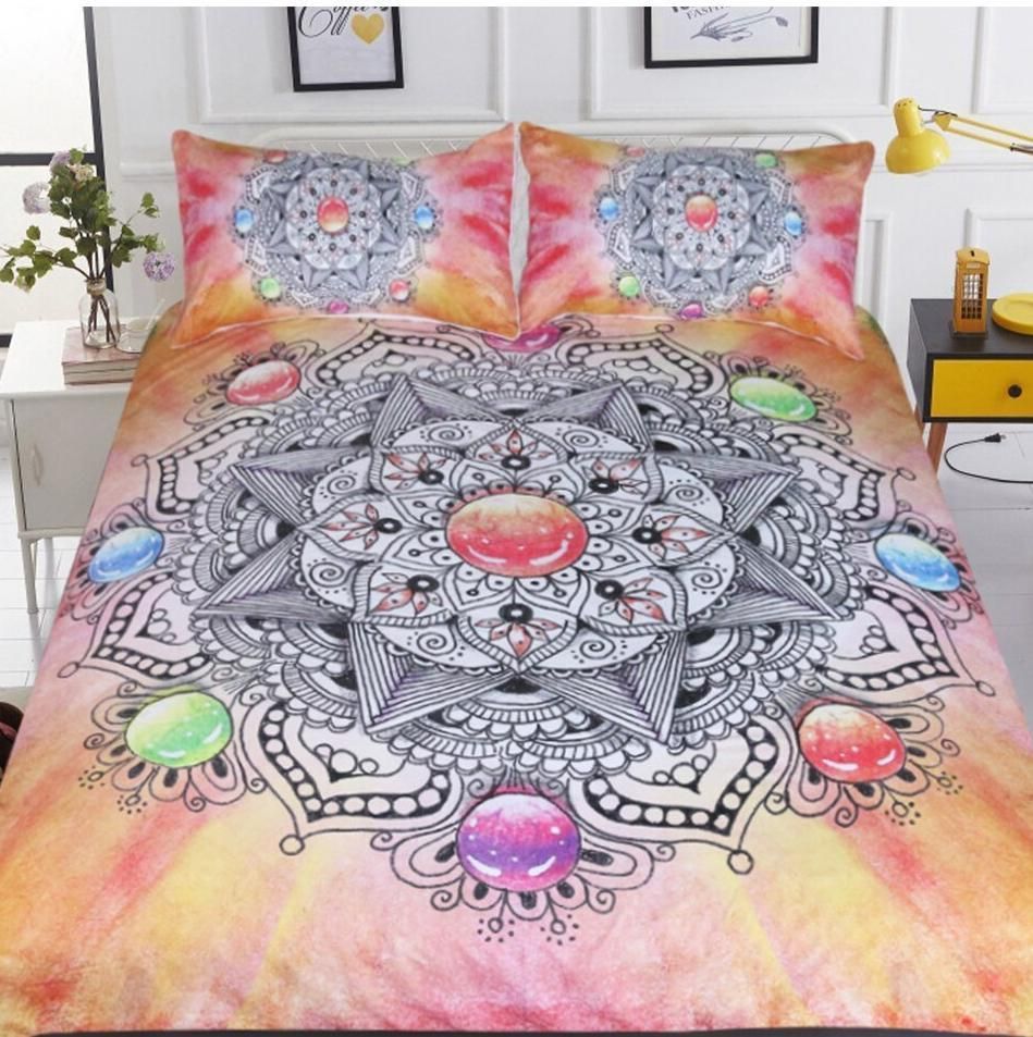 Crystal Gemstone Mandala Bedding Set