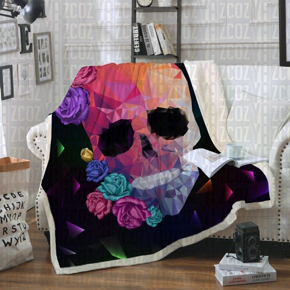 Crystal Skull Sherpa Fleece Blanket
