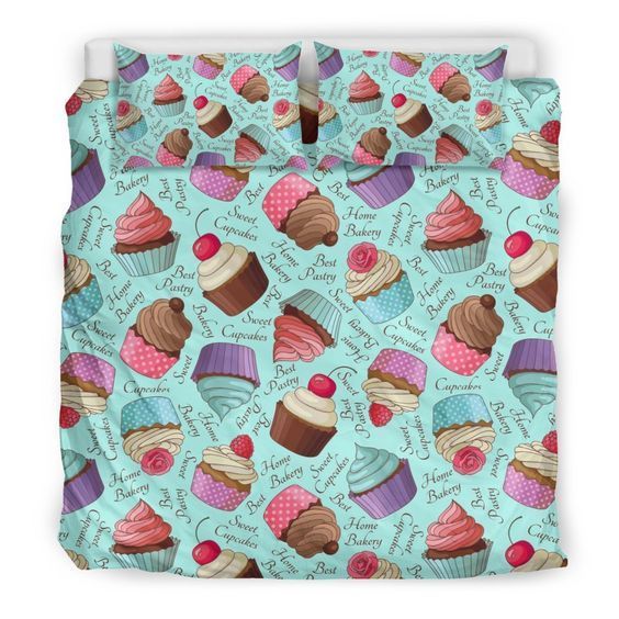 Cupcake Blue Bedding Set