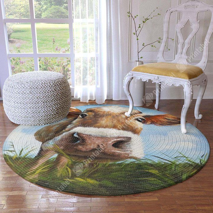 Curious Cow Round Carpet