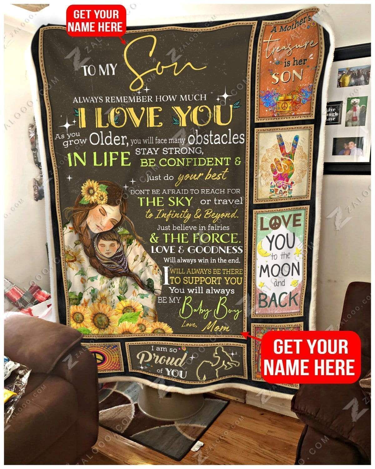 Custom – Blanket – Hippie – To My Son – Be My Baby Boy