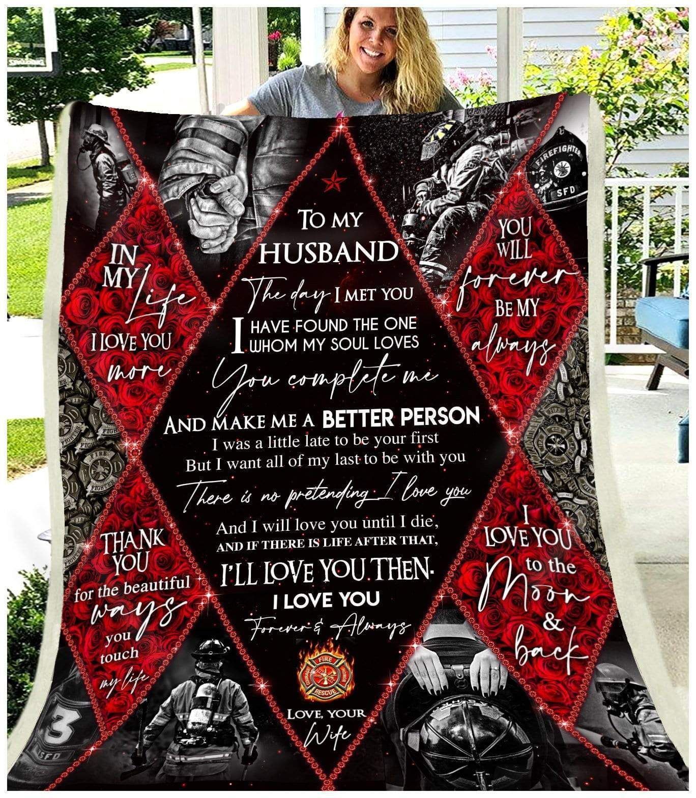 Custom Fleece Blanket Blanket Gift For Husband The Day I Met You