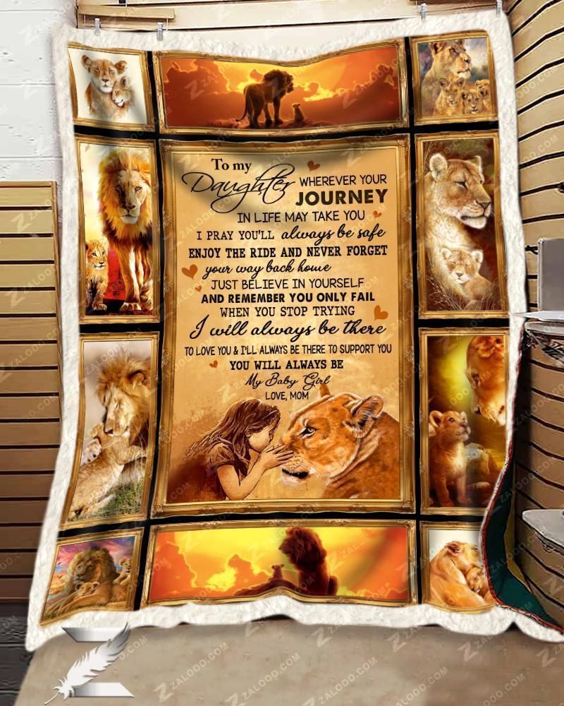 Custom Fleece Blanket – For Daughter From Mom – Lion – Journey