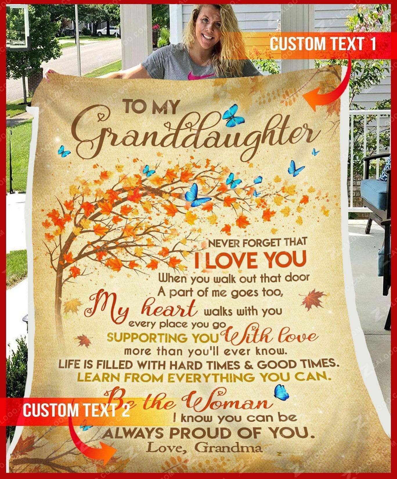 Custom Fleece Blanket – For Granddaughter From Grandma – Be The Woman I Know You Can Be