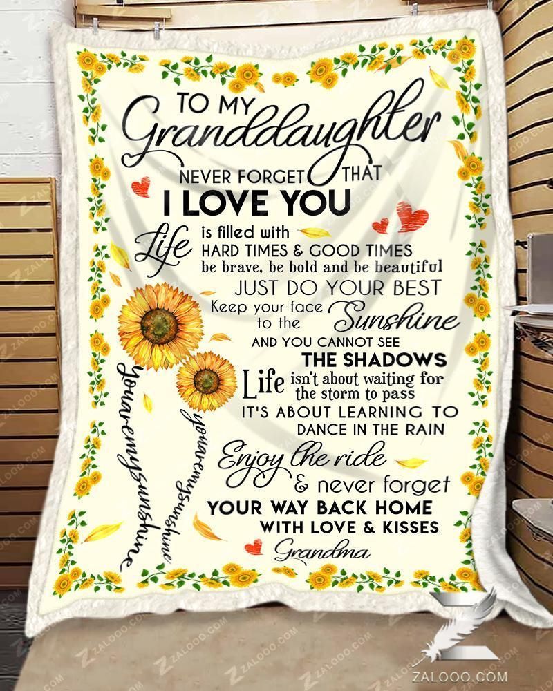 Custom Fleece Blanket – For Granddaughter From Grandma – You Are My Sunshine
