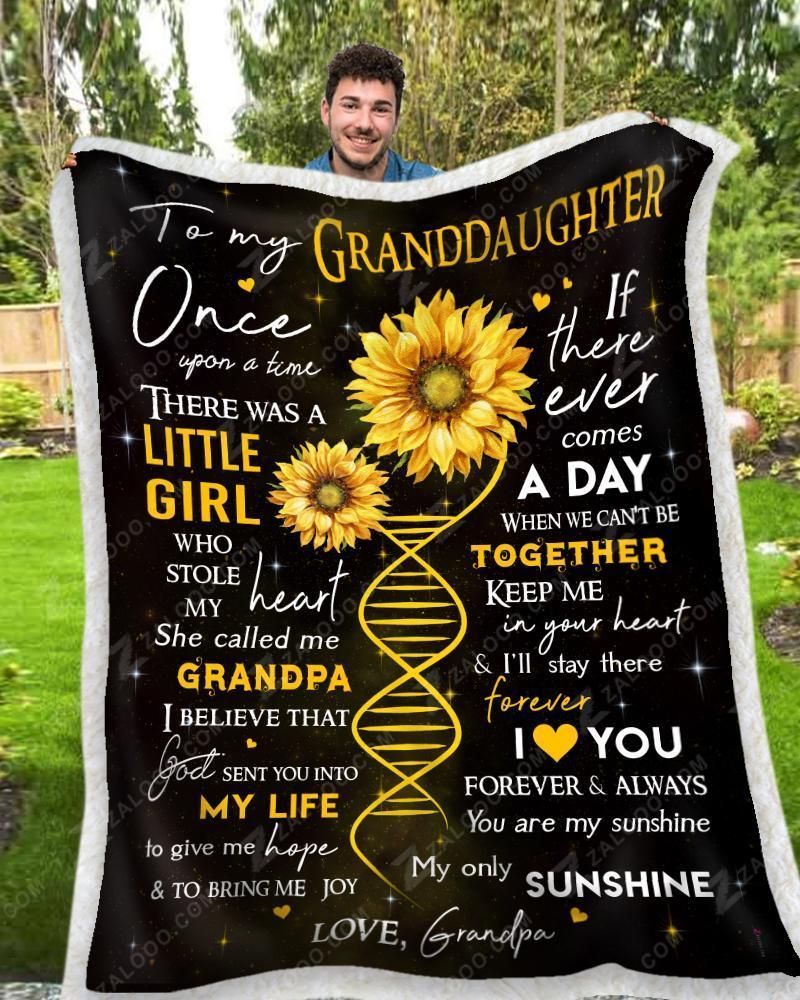 Custom Fleece Blanket – For Granddaughter From Grandpa – There Was A Little Girl Who Stole My Heart