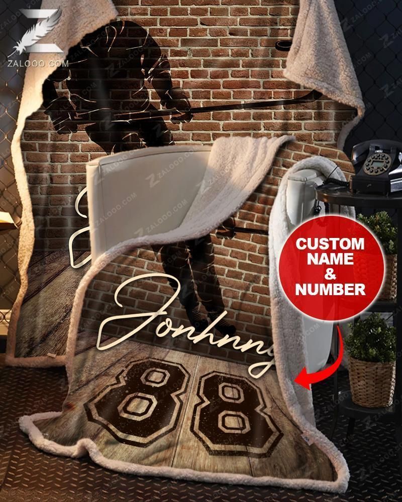 Custom Fleece Blanket – Hockey – Brick Wall