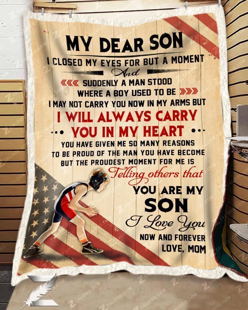 Custom Fleece Blanket – Wrestling – For Son From Mom – I Closed My Eyes