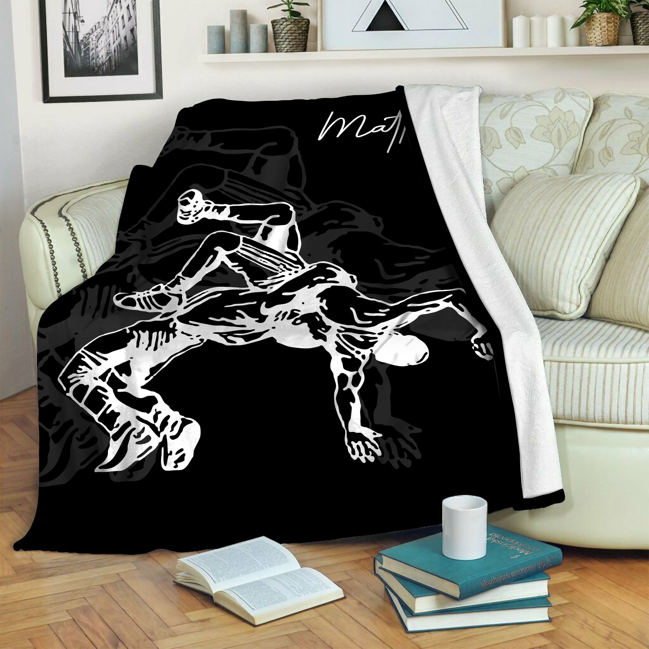 Custom Fleece Blankets Wrestling Dark Background