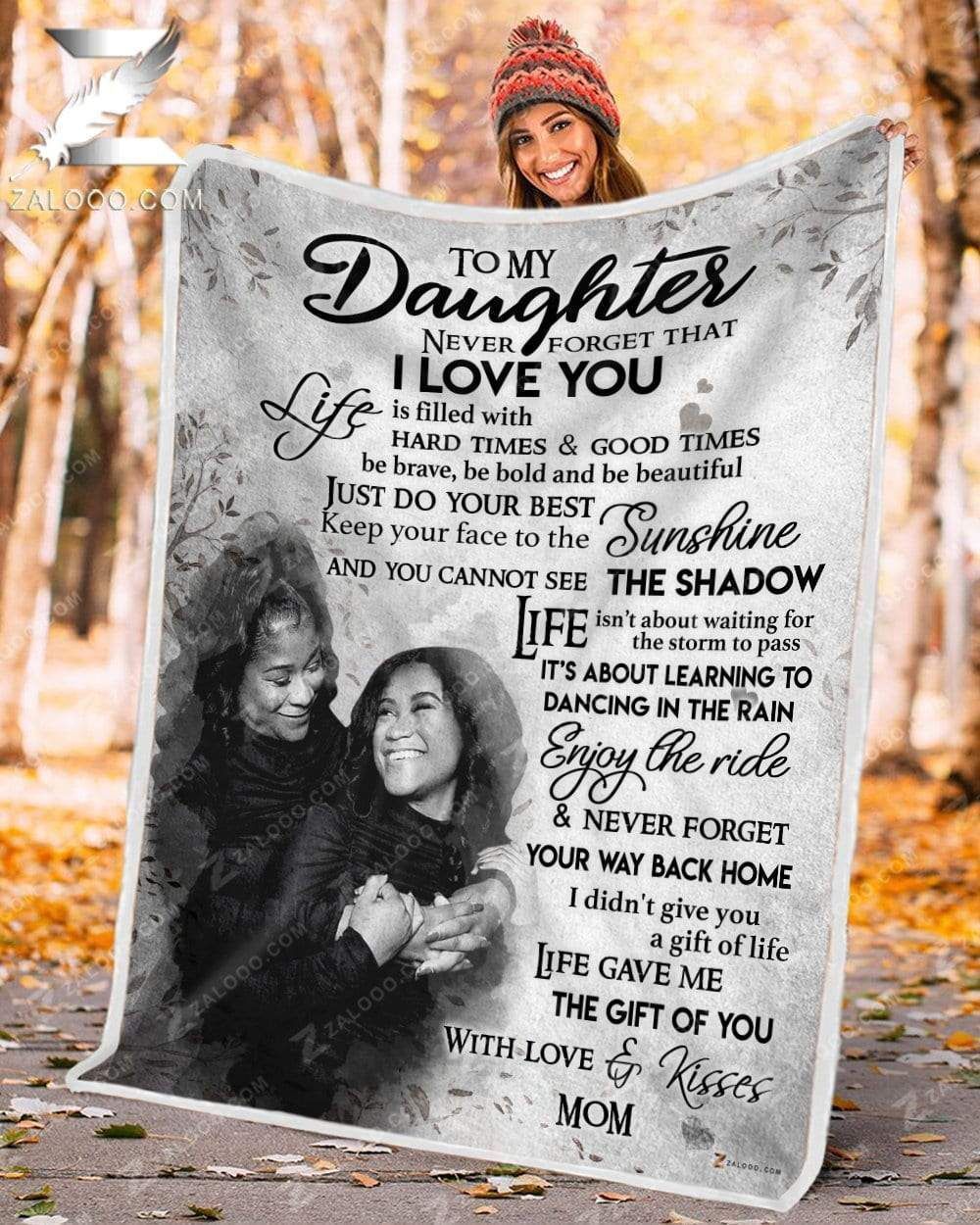 Custom Photo Blanket – For Daughter (mom) – Never Forget That I Love You