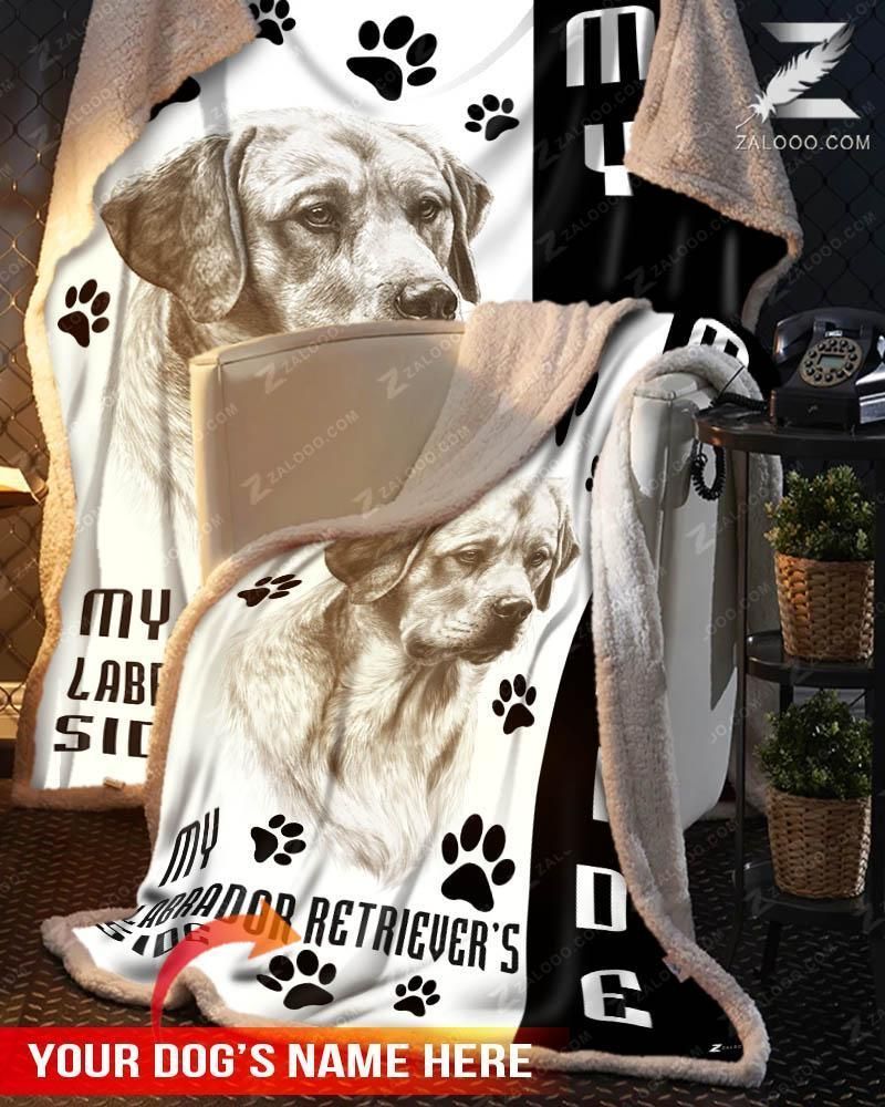 Custom Text Fleece Blanket Dog Lovers My Labrador Retriever’s Side