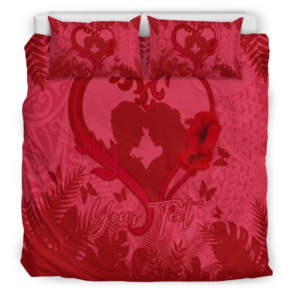 Custom Text Gift Hawaiian Lover Valentine’s Day Bedding Set