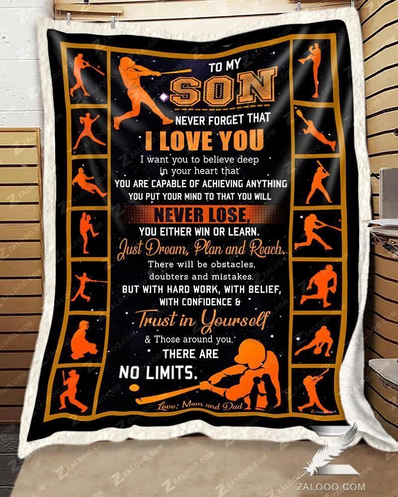 Customized Baseball Blanket – To My Son – Trust In Yourself