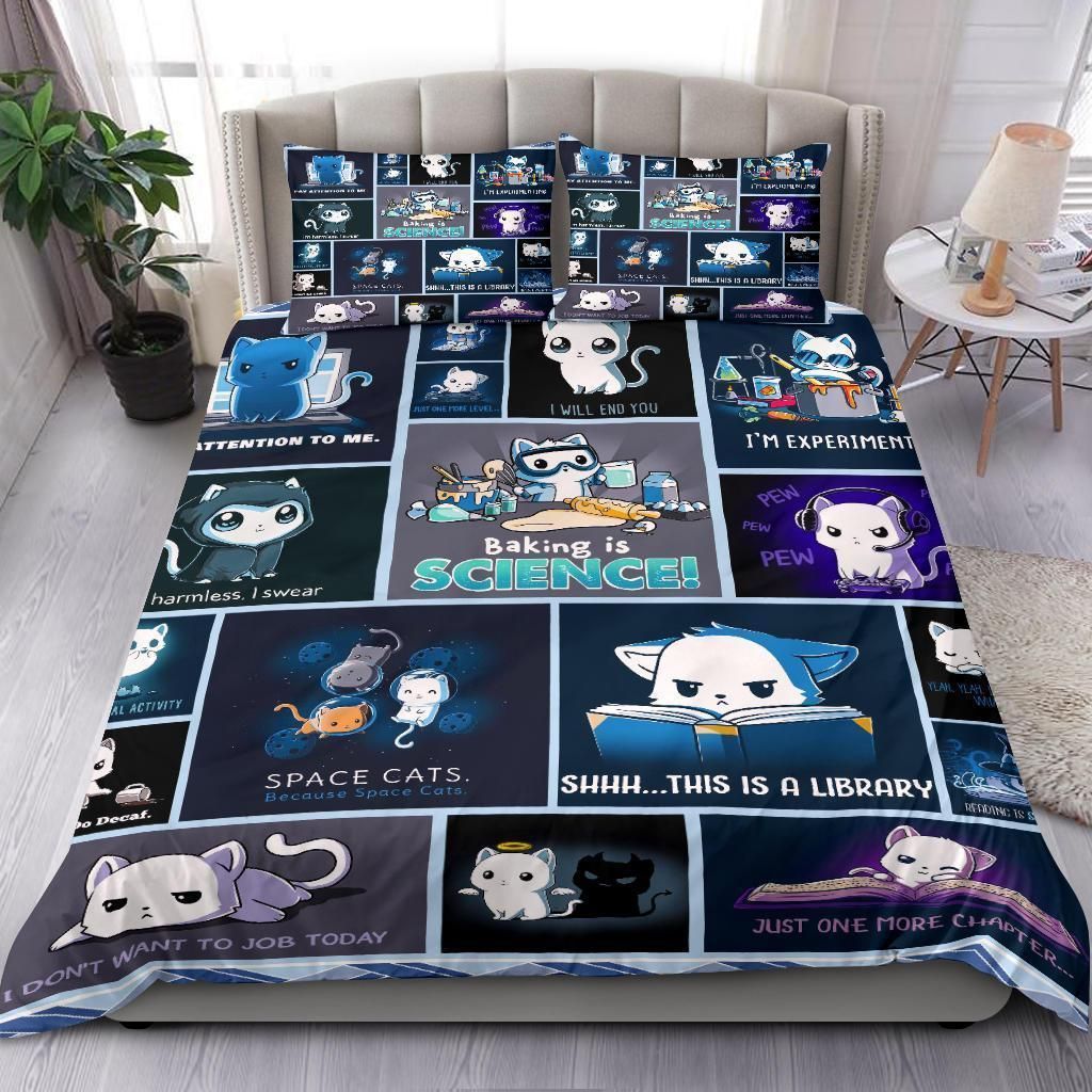 Cut Chibi Cat This Is A Library Bedding Set
