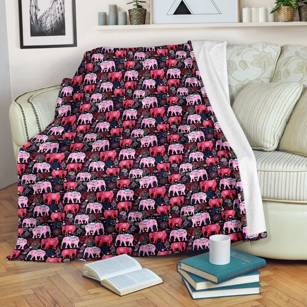 Cute African Elephants Sherpa Fleece Blanket