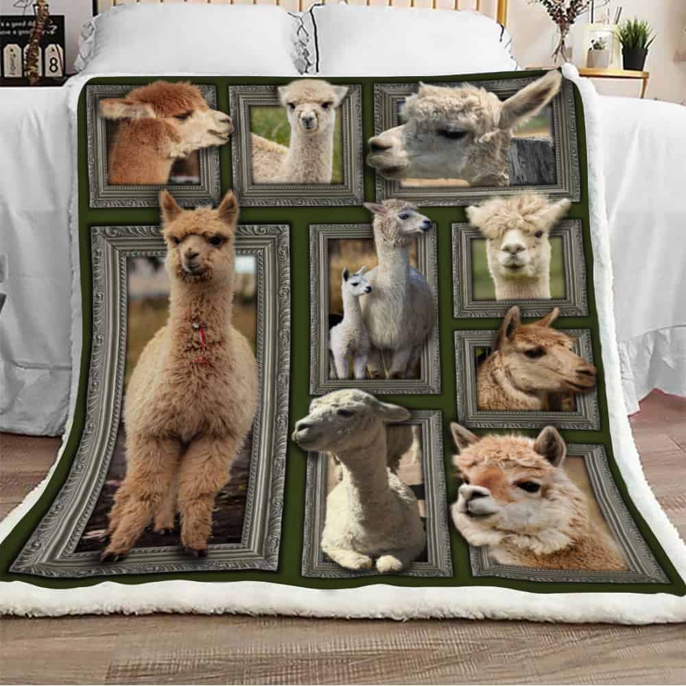 Cute Alpaca Sherpa Fleece Blanket