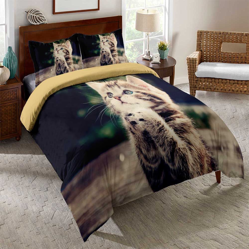 Cute Angle Cat Printed Bedding Set