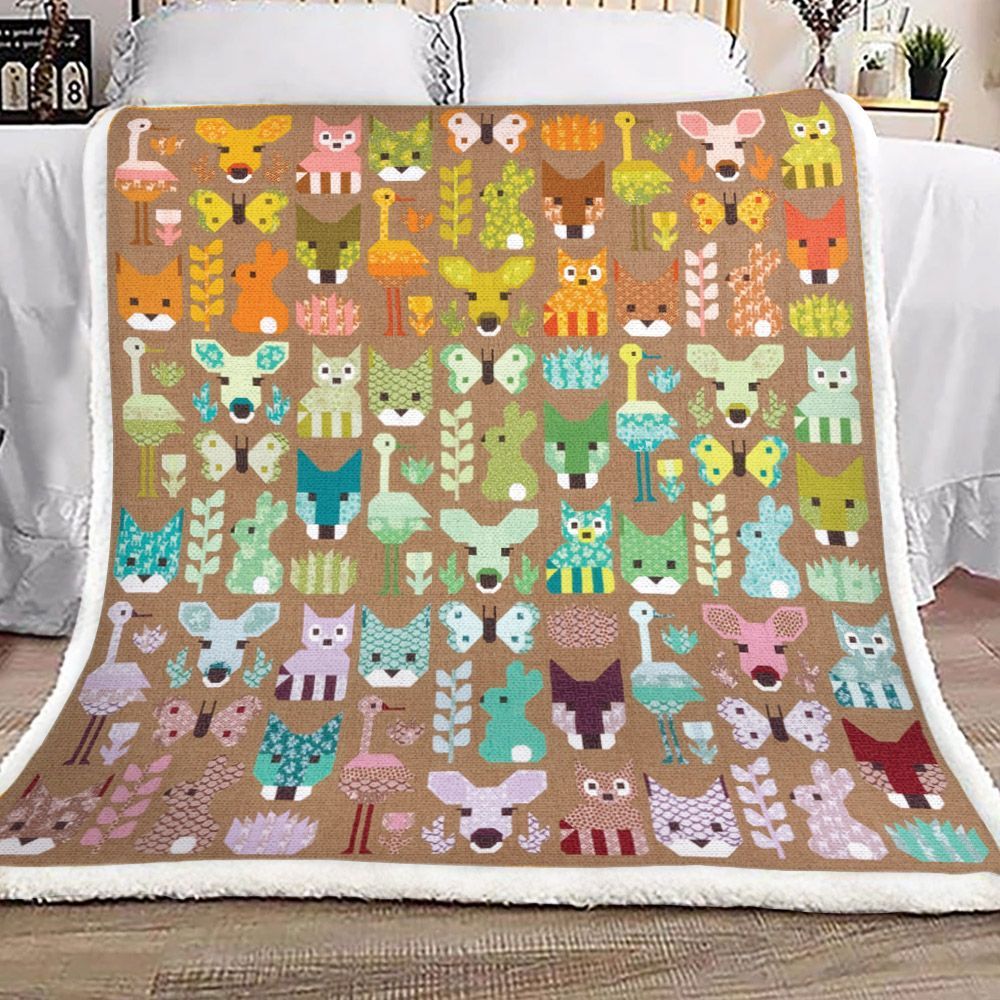 Cute Animals Sherpa Fleece Blanket