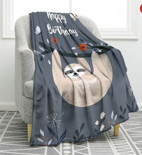 Cute Baby Sloth Sherpa Fleece Blanket