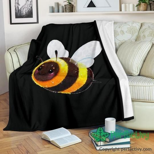 Cute Bee Sherpa Fleece Blanket