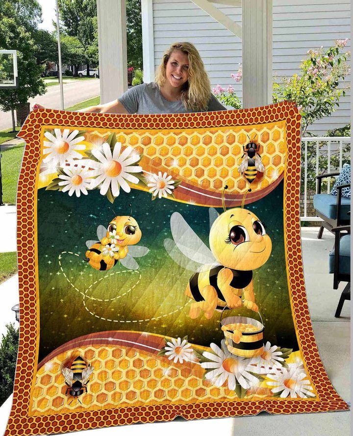Cute Bee Daisy Quilt Blanket DHC1402780TD