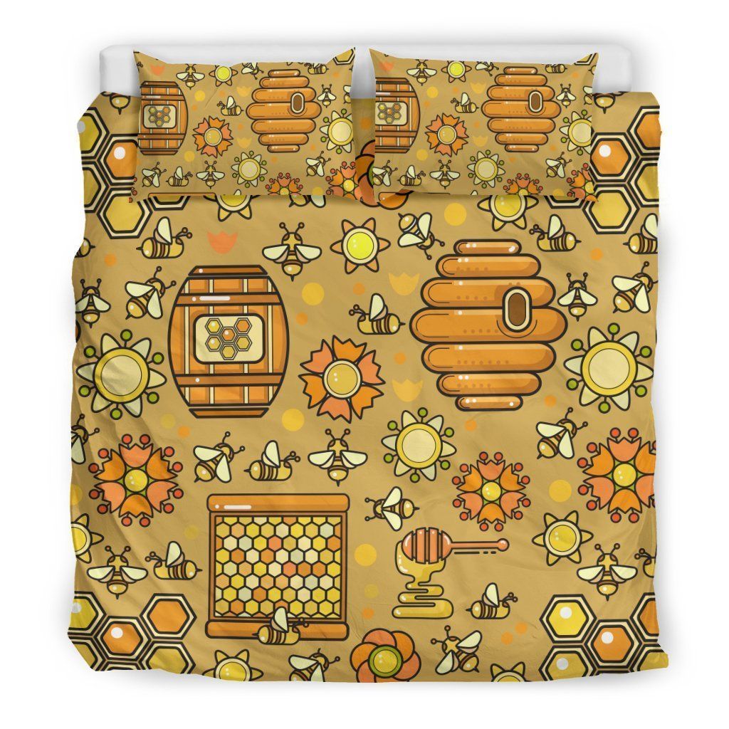 Cute Bee Honey Bedding Set