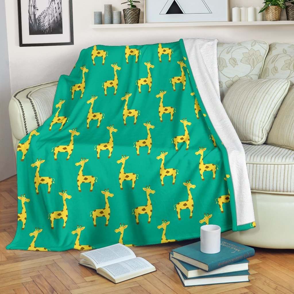 Cute Cartoon Giraffe Sherpa Fleece Blanket
