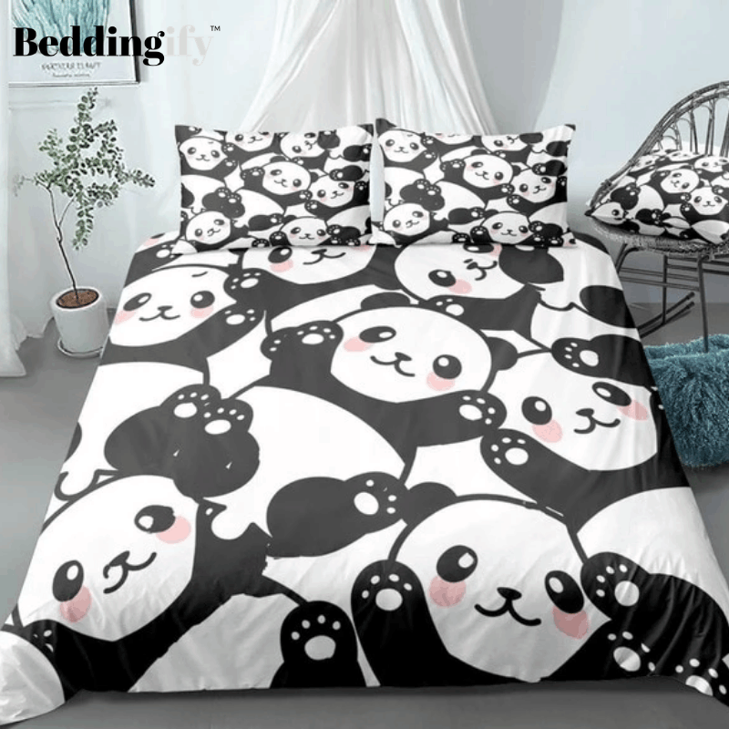 Cute Cartoon Panda Bedding Set