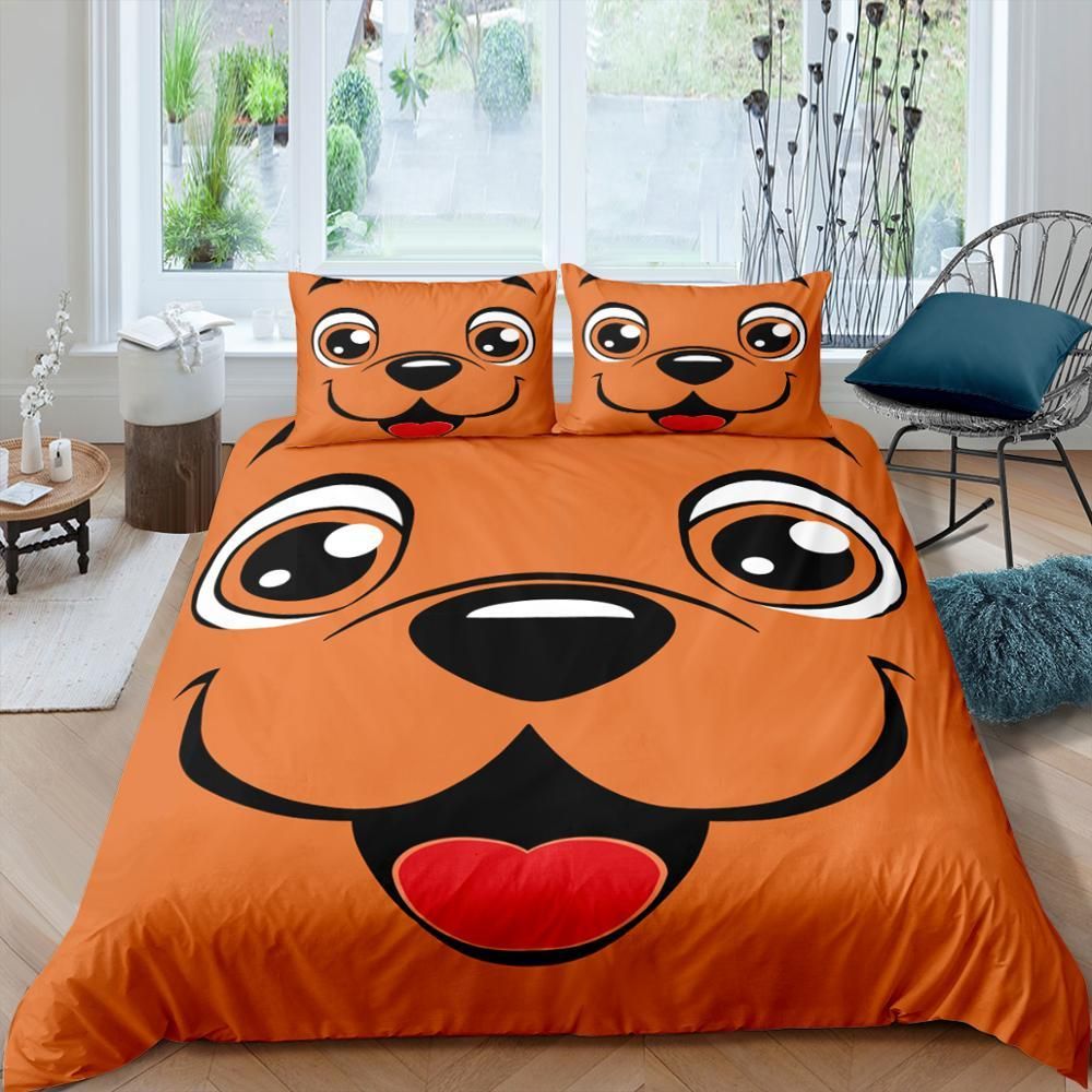 Cute Cartooned Dog Mugshot Bedding Set