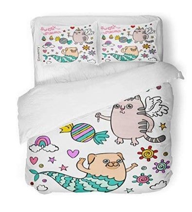 Cute Cat And Dog Bedding Set