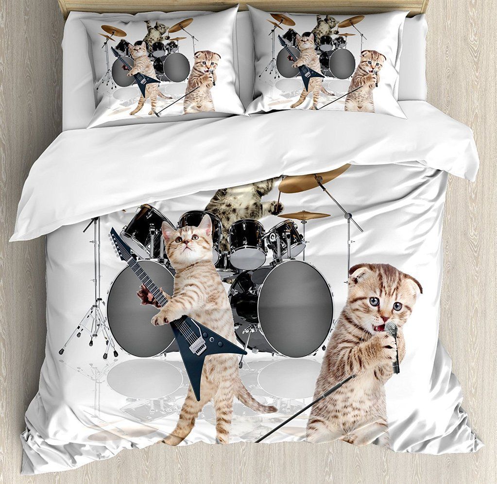 Cute Cat Band Bedding Set