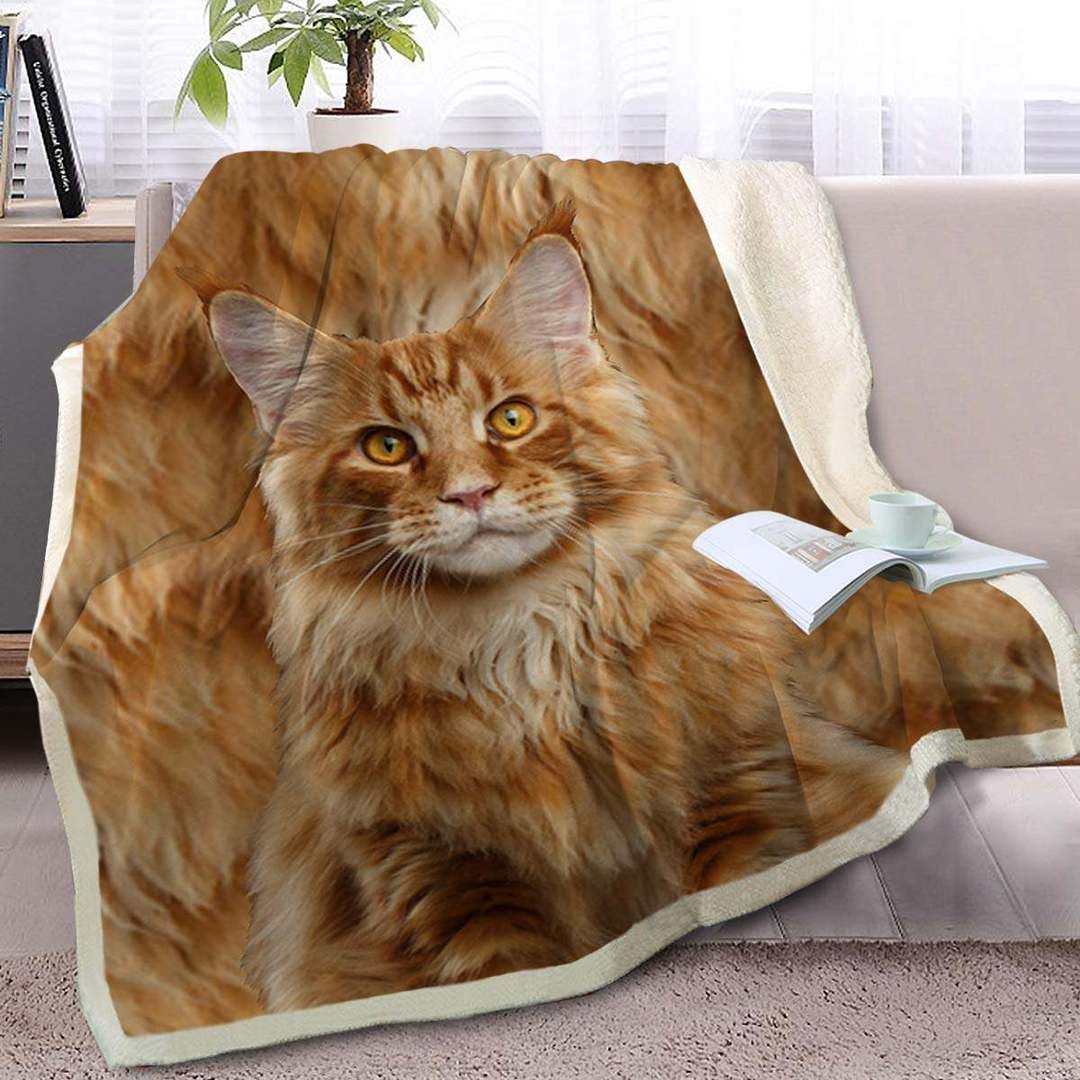 Cute Cat Sherpa Fleece Blanket
