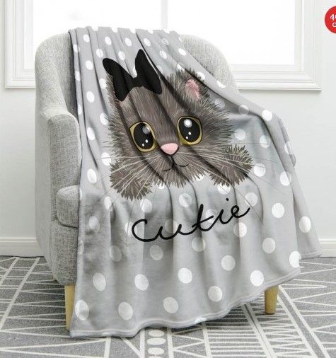 Cute Cat Sherpa Fleece Blanket