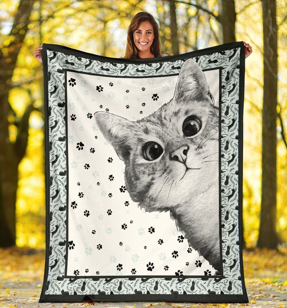 Cute Cat Sherpa Fleece Blanket