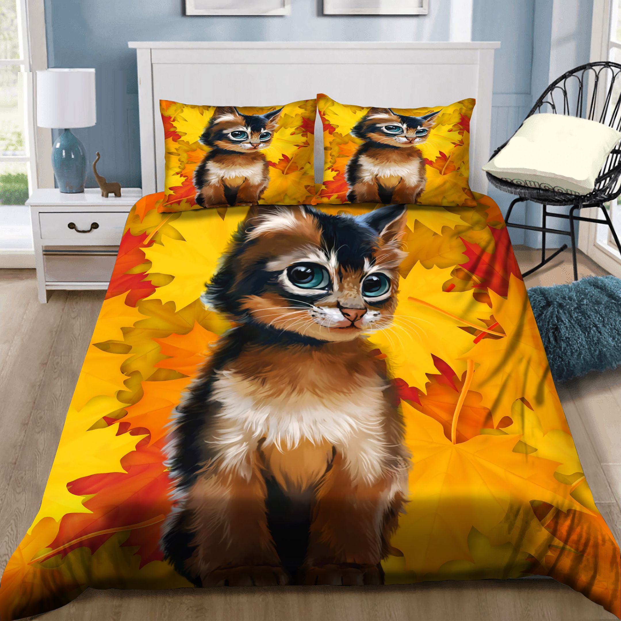 Cute Cat In Autumn Bedding Set