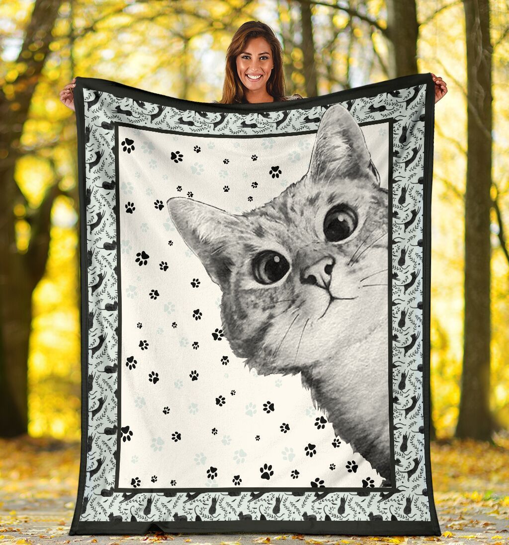 Cute Cat Kitty Kitten Lovers Sherpa Fleece Blanket