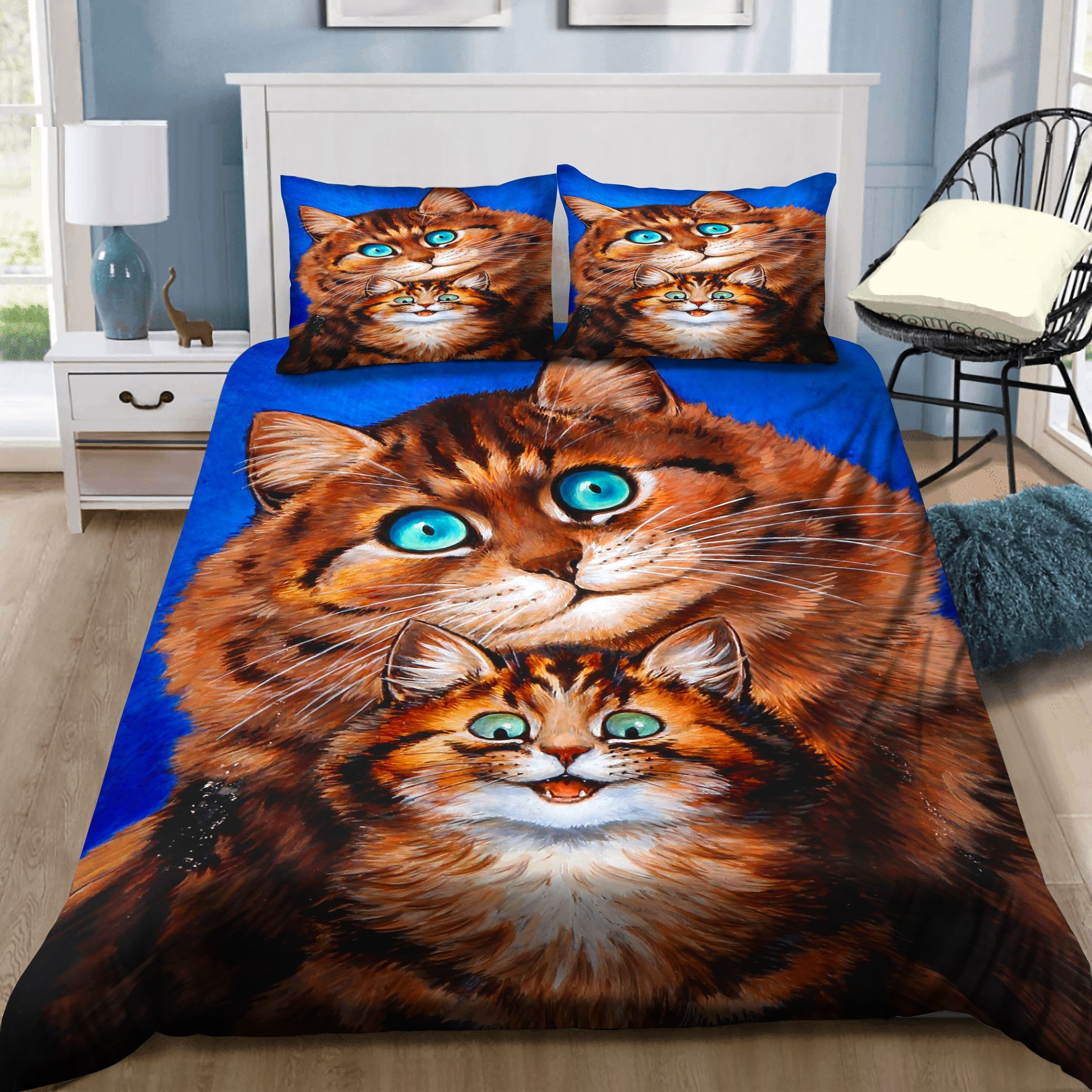 Cute Cat Mother And Baby Bedding Set