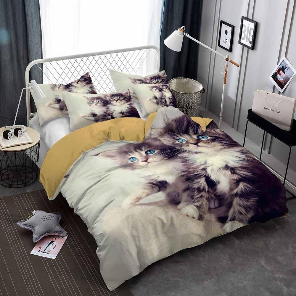 Cute Cat Printed Bedding Set